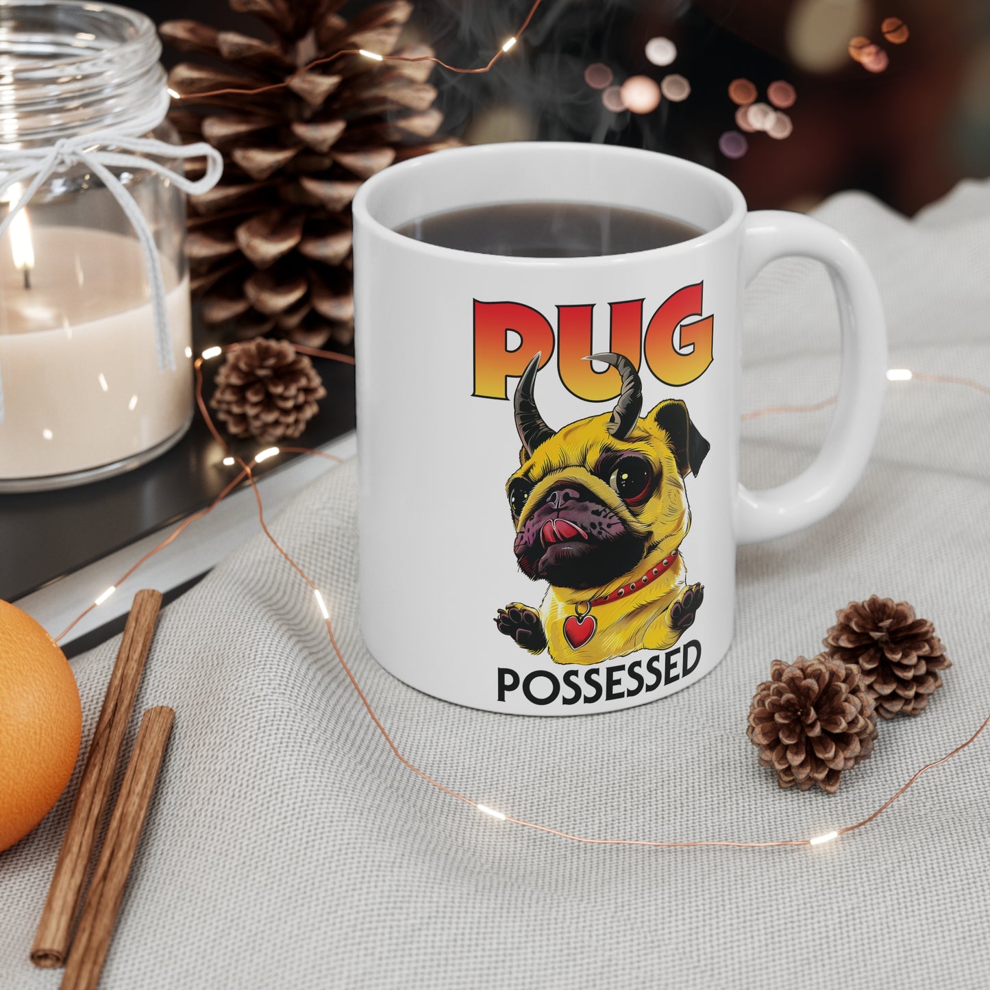 PUG POSSESSED Coffee Mug, 11oz